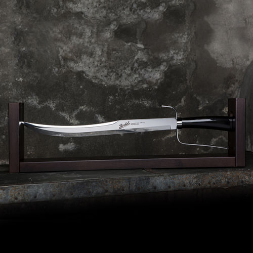 Kitchen knife with horn handle - SUPERIOR CHAMPAGNE SABRE BLACK BUFFALO - Berkel - with stainless steel blade
