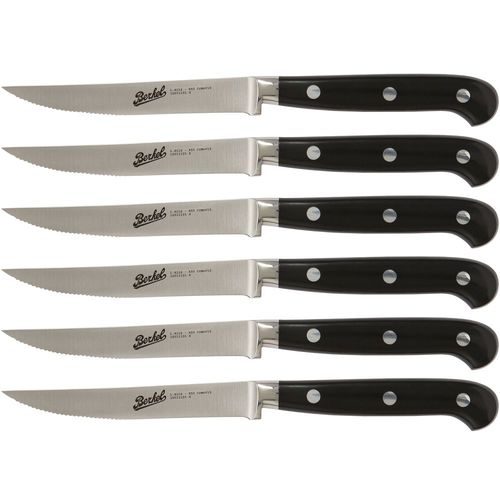 Steak knife with resin handle - ADHOC SET OF 6 SERRATED - Berkel - with stainless steel blade