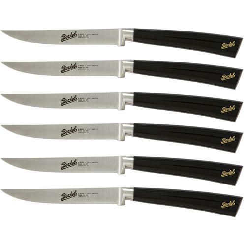Steak knife with resin handle - ELEGANCE SET OF 6 BLACK - Berkel - with stainless steel blade