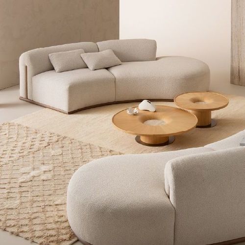 Semicircular sofa - ISOLA - BAMAX - contemporary / fabric / walnut