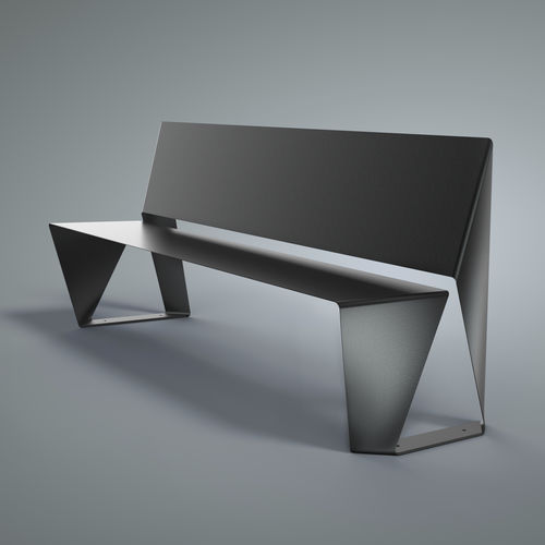 Contemporary public bench - TWISTER  - Sarragala - thermo-lacquered steel / with backrest / without armrests