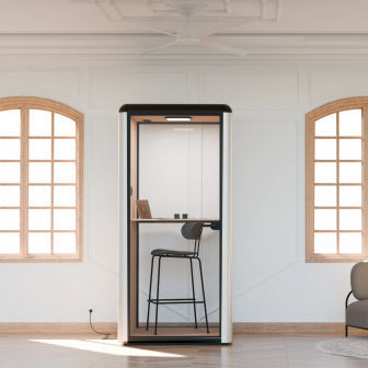 Acoustic privacy office space - S - Mirplay Objektmöbel - with glass door / PET / aluminum