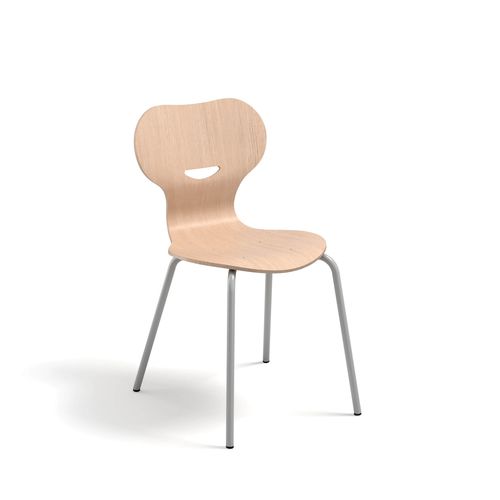 Contemporary chair - Mia Basic - Mirplay Objektmöbel - indoor / beech / metal base