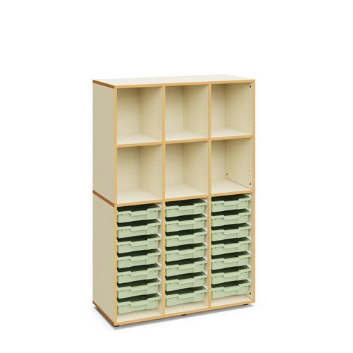 Floor-standing storage cabinet - Alice - Mirplay Objektmöbel - on casters / for the learning sector / for school