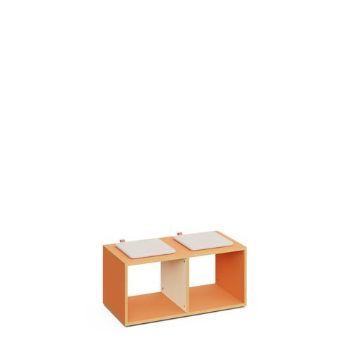 Plywood bench - Bunky - Mirplay Objektmöbel - maple / with storage compartment / with removable cushion