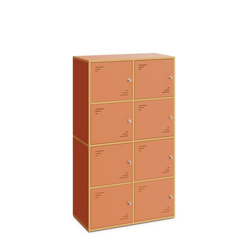 Maple set of lockers - LOCKY 2X4 - Mirplay Objektmöbel - padlock / with handle / for school