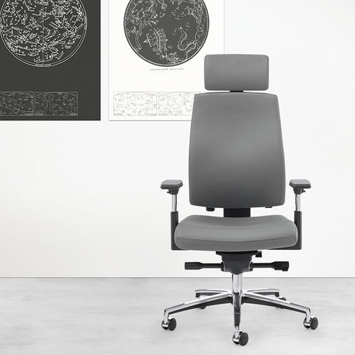 Contemporary office chair - ALBATROSS 24H - Gierre Sedute - indoor / leather / fabric