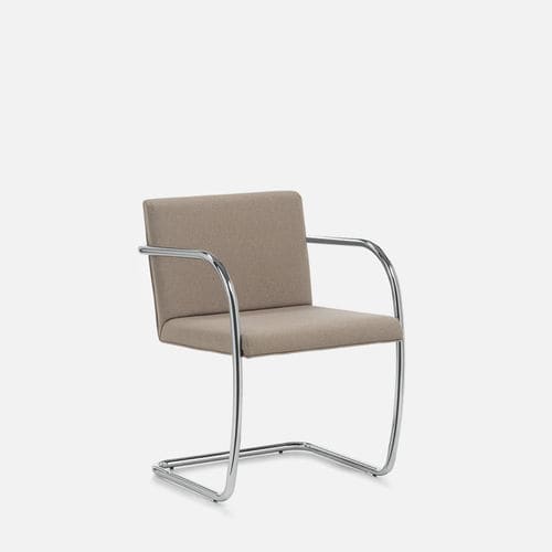 Contemporary visitor chair - GLAM - Gierre Sedute - indoor / leather / fabric