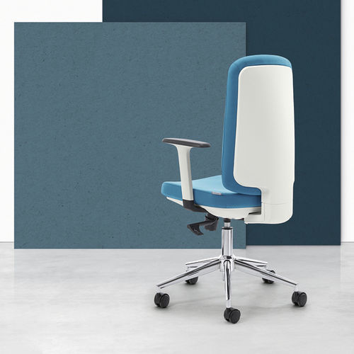 Contemporary office chair - AKILA - Gierre Sedute - indoor / chrome / leather