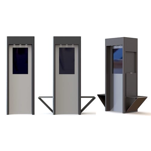 Advertising totem - AMD SALOMON DESIGN - with solar panel / double-sided / steel