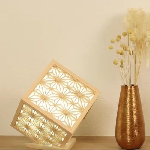 Bedside table lamp - SHOJI KUMIKO (WA-MODERN DESIGN) - Kitsutaka Co., Ltd. - wooden / traditional / wireless