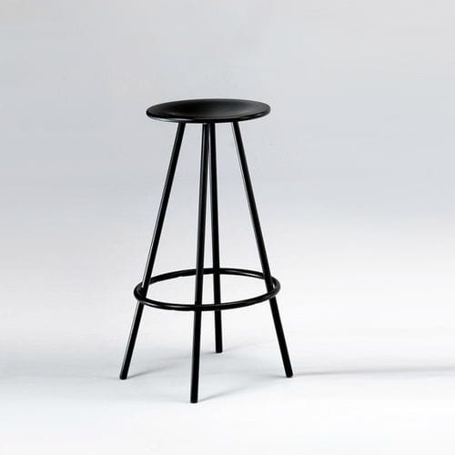 Contemporary stool - ICON M399 - Emme Italia srl - beech / steel base / round