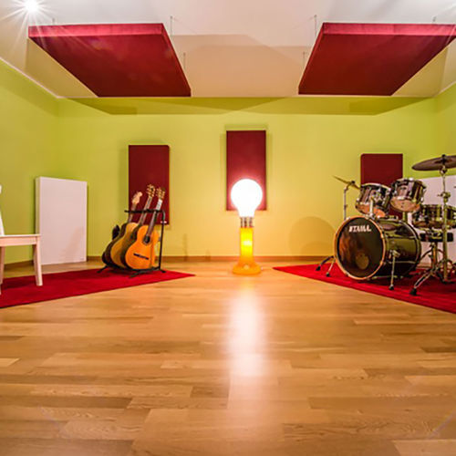 Hanging sound-absorbing panel - AKUTRAP - Oudimmo Acoustic Design - for wall / for ceiling / fabric