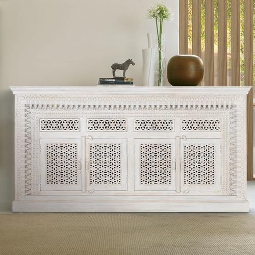 Contemporary sideboard - 1514 - Giner y Colomer - solid wood / hand-carved wood / with shelf