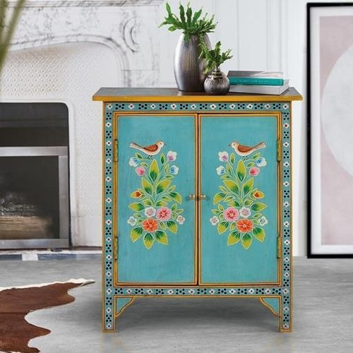 Floor storage cabinet - 1396 - Giner y Colomer - contemporary / hand-painted wood / multi-color