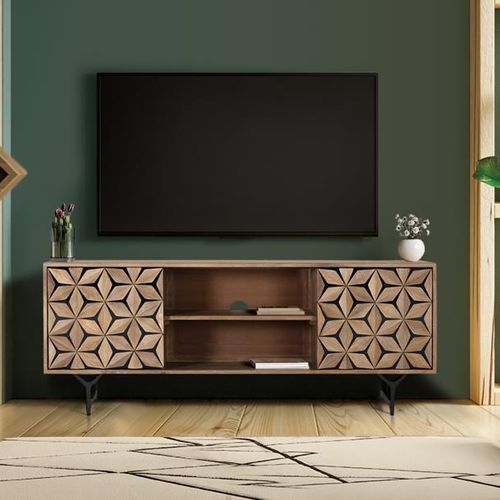 Contemporary TV cabinet - 1740 - Giner y Colomer - with shelves / metal / wooden
