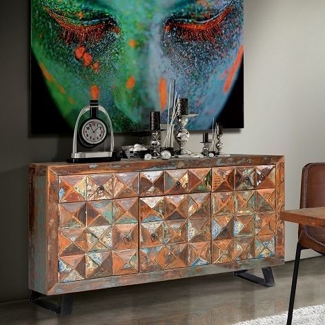 Traditional sideboard - 6240 - Giner y Colomer - metal / solid wood / reclaimed wood