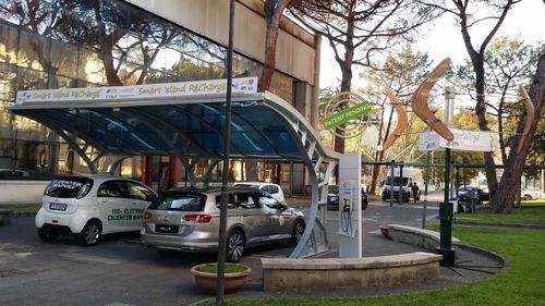 Photovoltaic carport - SMART ISLAND - nrg4You Srl - for parking lots / with solar panel / autonomous