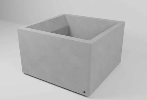 Concrete planter - Q1000 - Sirolis - square / high / minimalist design