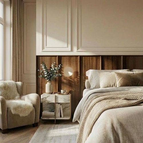 Double bed headboard - WALLWOOD DESIGN DROIT BORDS CREUX - Studio Gazelles - for single beds / contemporary / wooden