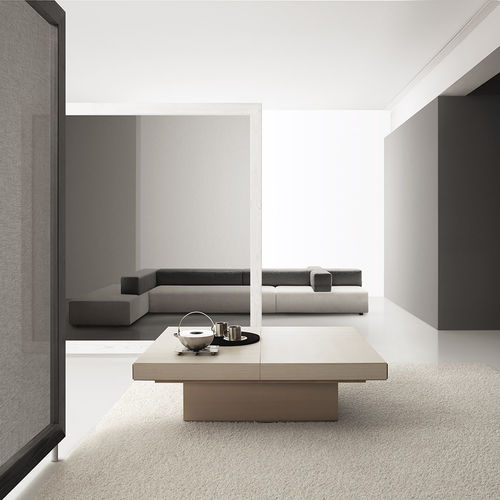 Contemporary coffee table - REBUS - BAULINE - wooden / wooden base / rectangular