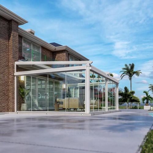 Wall-mounted pergola - 9005 - Violux LTD - self-supporting / aluminium / wood