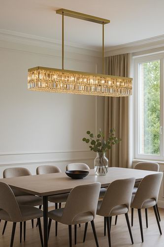 Contemporary ceiling light - 1309 - CRISTALUX LIGHTING DESIGN - rectangular / stainless steel / crystal