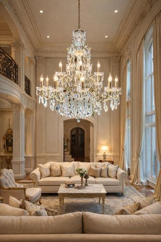 Contemporary chandelier - 2301 series - CRISTALUX LIGHTING DESIGN - stainless steel / crystal / commercial