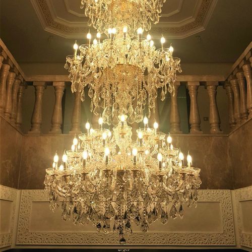 Baroque style chandelier - 77 series - CRISTALUX LIGHTING DESIGN - stainless steel / crystal / commercial