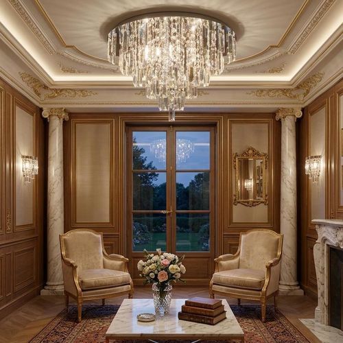 Contemporary chandelier - X7/S610 - CRISTALUX LIGHTING DESIGN - crystal / commercial / waterfall