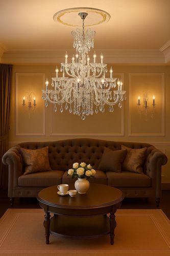 Baroque style chandelier - 77 series - CRISTALUX LIGHTING DESIGN - stainless steel / crystal / commercial