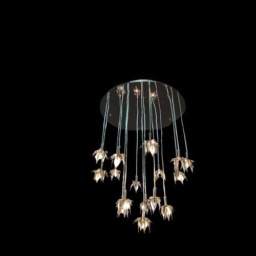 Traditional ceiling light - P1703 - CRISTALUX LIGHTING DESIGN - round / stainless steel / LED