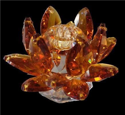 Crystal sculpture - CRISTALUX LIGHTING DESIGN - free-standing / brown / floral