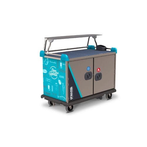 Food transport trolley - MULTISERV - SOCAMEL TECHNOLOGIES - commercial / metal / glass