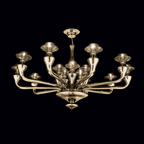 Modern chandelier - SILVER NIGHT - BEBY ITALY SRL - Murano glass / metal / silk