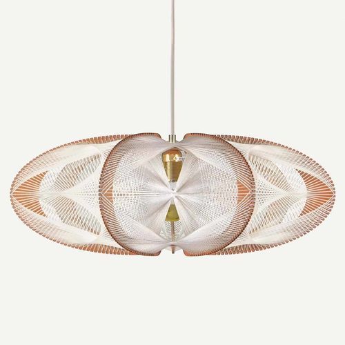 Pendant lamp - ETIOLA TRIPLE TWIST - LAFABLIGHT - cotton / oak / wood
