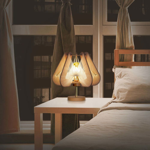 Floor-standing lamp - NOTOCA TWIST - LAFABLIGHT - table / wooden / oak