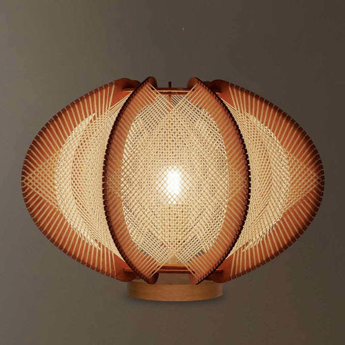 Table lamp - ECHINO CROISÉ - LAFABLIGHT - oak / cotton / wood