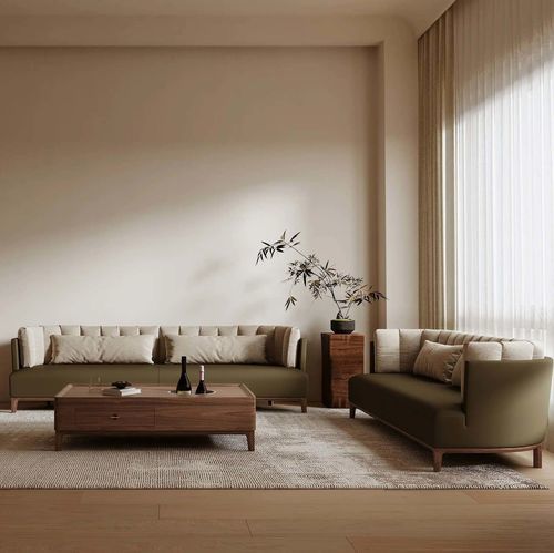 Contemporary sofa - SHAN ZHU  - DASH CASA GROUP CO.LTD - for indoor use / fabric / American walnut