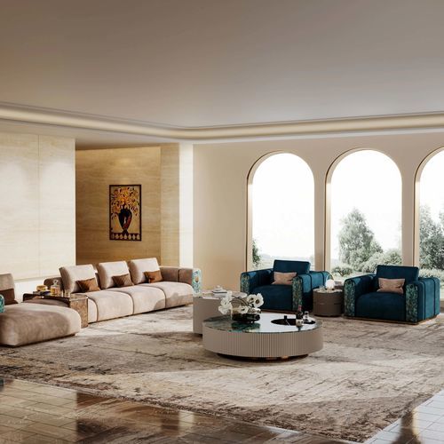 Contemporary coffee table - HESTIA’S ODE  - DASH CASA GROUP CO.LTD - brass / lacquered wood / marble