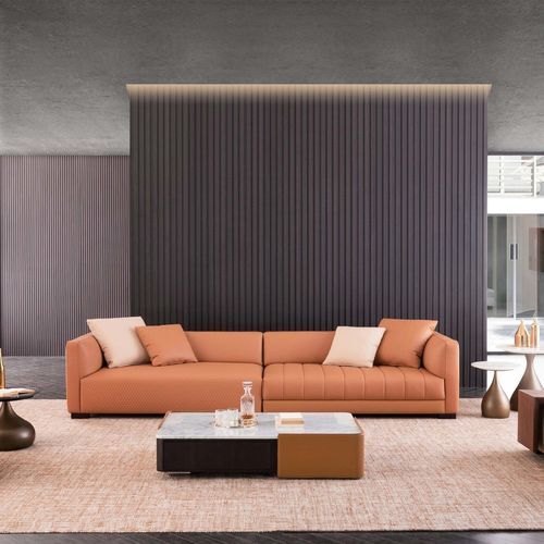 Modern coffee table - VOLVER - DASH CASA GROUP CO.LTD - leather / MDF / marble