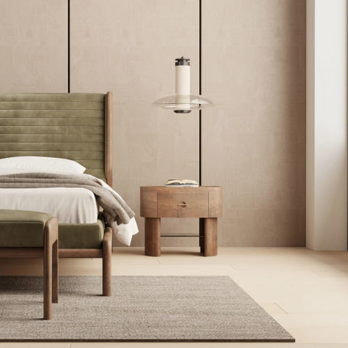 Contemporary bedside table - HE LE - DASH CASA GROUP CO.LTD - solid wood / American walnut / solid wood base