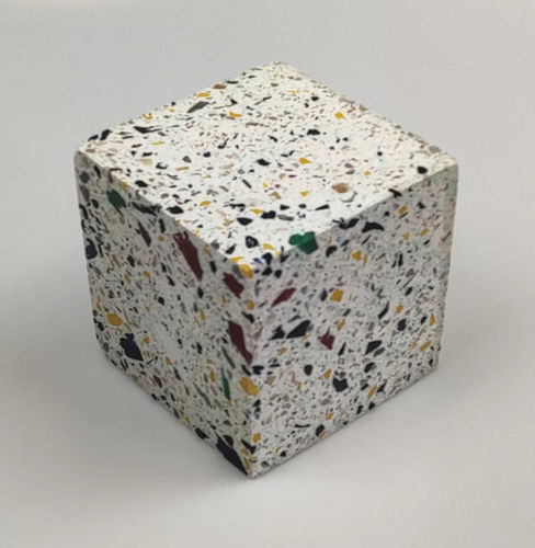 Plastic paperweight - SMALL  CUBE - BlueCycle - paper