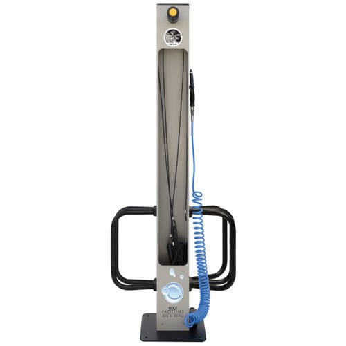 Aluminum bike repair station - L-ST&GO - Manlu - stainless steel / inflation pump / for public space