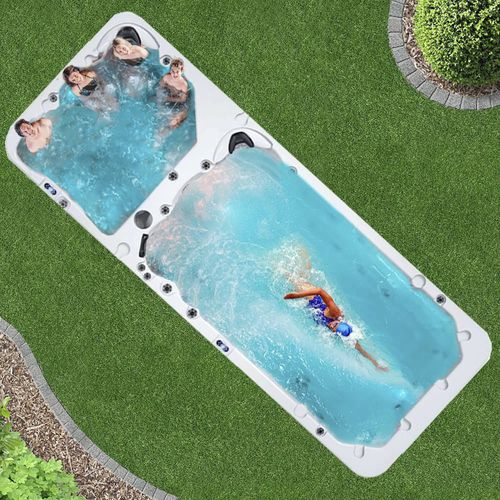 Above-ground swim spa - AMERICAN-HYDRO H4 - USA Rehabstore - 7-person / portable / hydromassage