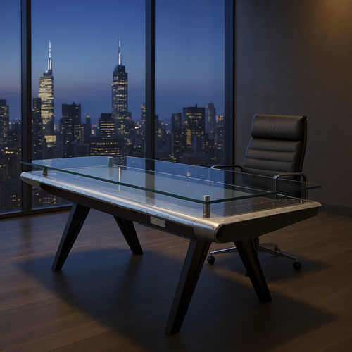 Made from aircraft parts desk - DEPARTURE - Skypak - free-standing / 2-4 person / original design