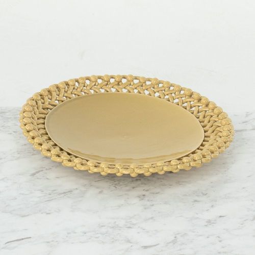 Glazed ceramic presentation platter - MAISON PICHON - for domestic use / handmade