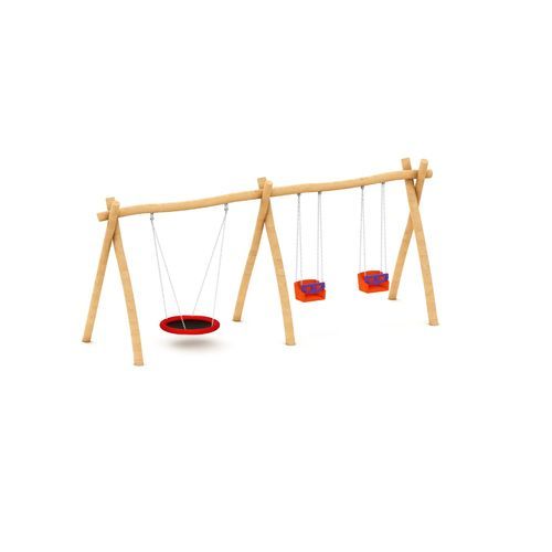 Wooden swing seat - SK1028-N - ASLIPARK ÇEVRE TASARIM VE MÜH. SAN. DIŞ TİC. LTD. ŞTİ (Robiwood) - garden / 2-person / 3-seater