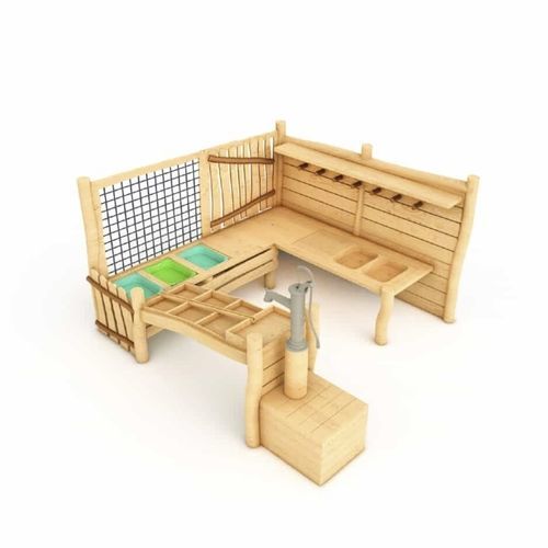 Acacia sand and water play set - SK1010-N - ASLIPARK ÇEVRE TASARIM VE MÜH. SAN. DIŞ TİC. LTD. ŞTİ (Robiwood) - stainless steel / for playground