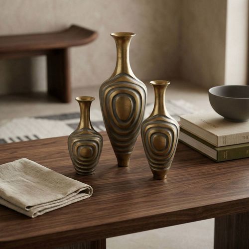 Contemporary vase - NILA - Reeth (Next Smart Solutions Private Limited) - brass / high-end / handmade